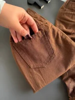 شلوار زاپدار قهوه ای
