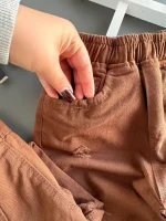 شلوار زاپدار قهوه ای