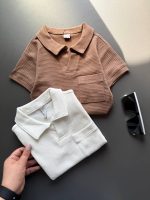تیشرت بیسکویتی یقه دار