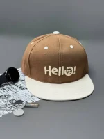 کلاه کپ هلو (HELLO) قهوه ای سفید