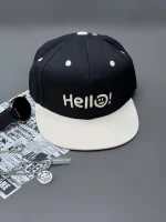 کلاه کپ هلو (HELLO) رنگ مشکی سفید