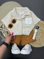 ست تابستانی بچگانه شومیز و شلوارک اسپرت مناسب روزهای گرم