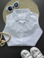 تاپ یقه‌دار بچگانه لوار با رنگ سفید مناسب تابستان