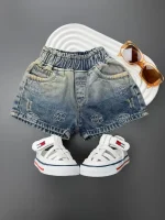 شلوارک فشن (Fashion) آبی کثیف