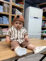 تنخور شومیز رایان و شلوارک اسپرت کتان رنگی
