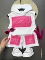 نمای روبرو از ست DIESEL FASHION بچگانه شامل تیشرت و شلوارک
