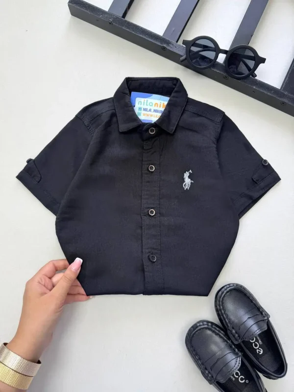 پیراهن استین کوتاه پولو مشکی (Polo)