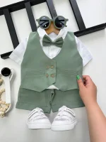 ست جلیقه و شلوارک مجلسی بچگانه شیک و رسمی