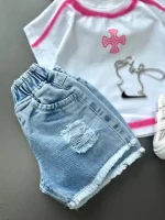 شلوارک مدرن بچگانه با طراحی زاپ‌دار