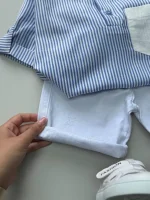 شلوارک کتان زاپ‌دار با طراحی بچه‌پسند